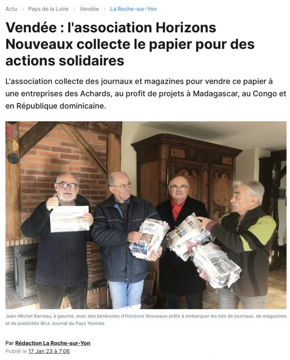 Journal du pays Yonnais - Igloo France Cellulose Horizons Nouveaux - Janvier 2023